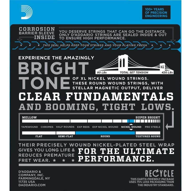 D'Addario EXL165-6 Basstrenger 6-strengs