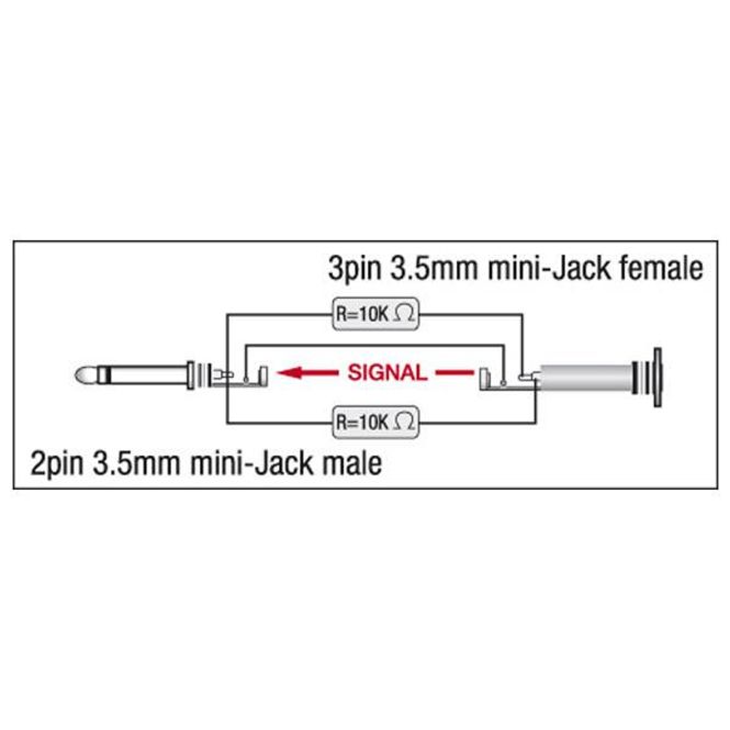 Hovedbilde Audio Adapter - DAP XGA43 - Mini Jack/M mono > Mini Jack/F stere