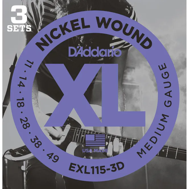 Hovedbilde D'Addario EXL115-3D Elgitarstrenger, 011-049, 3 sett