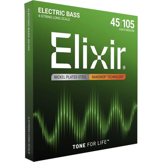Hovedbilde Elixir Nanoweb Elbasstrenger 14077, 4-strengs Long Scale 045-105