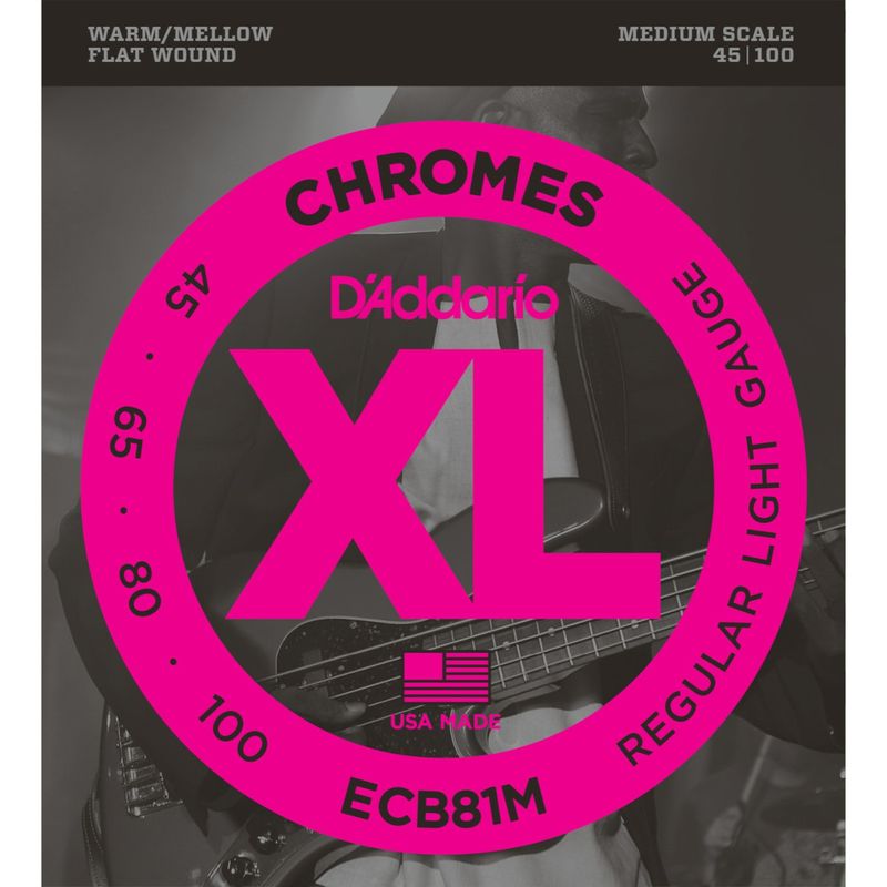 D'Addario ECB81M Chromes Basstrenger, Flatwound