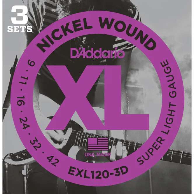 Hovedbilde D'Addario EXL120-3D Elgitarstrenger, 009-042, 3 sett