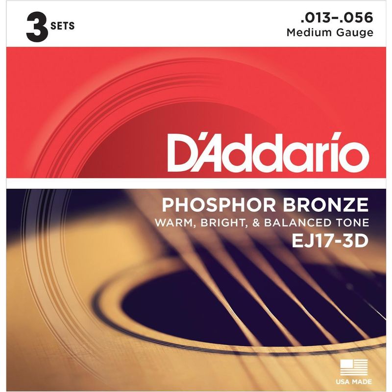 D'Addario EJ17-3D gitar stålstrenger Phosphor Bronze