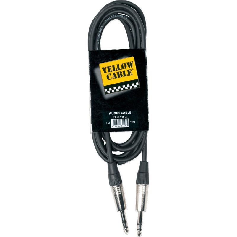 Yellow Cable K15-3 - Jack stereo instrument-kabel, 3m