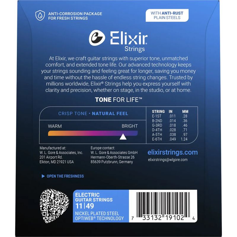 Elixir Optiweb Elgitarstrenger 19102, Medium, 011-049