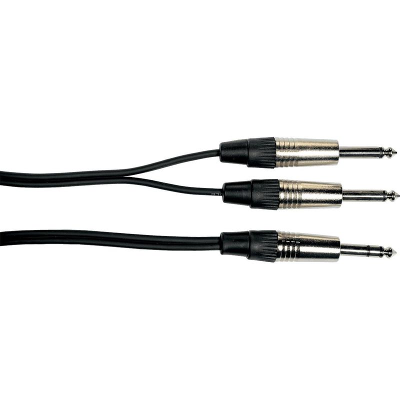 Yellow Cable K05-6 - 2 x 1/4 jack til 1/4 jack TRS kabel, 6m