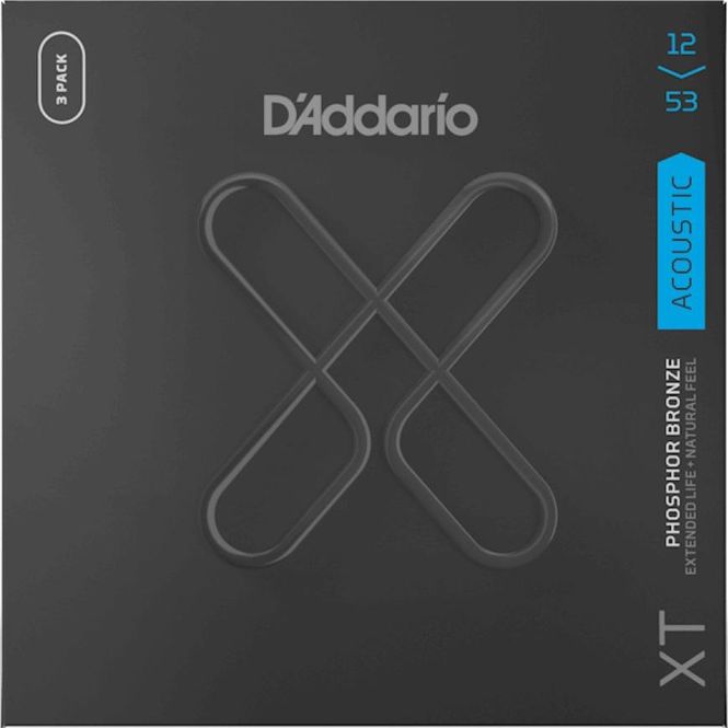 Hovedbilde D'Addario XTAPB1253-3P Akustisk gitar Phosphor Bronze Reg.L 3-pk