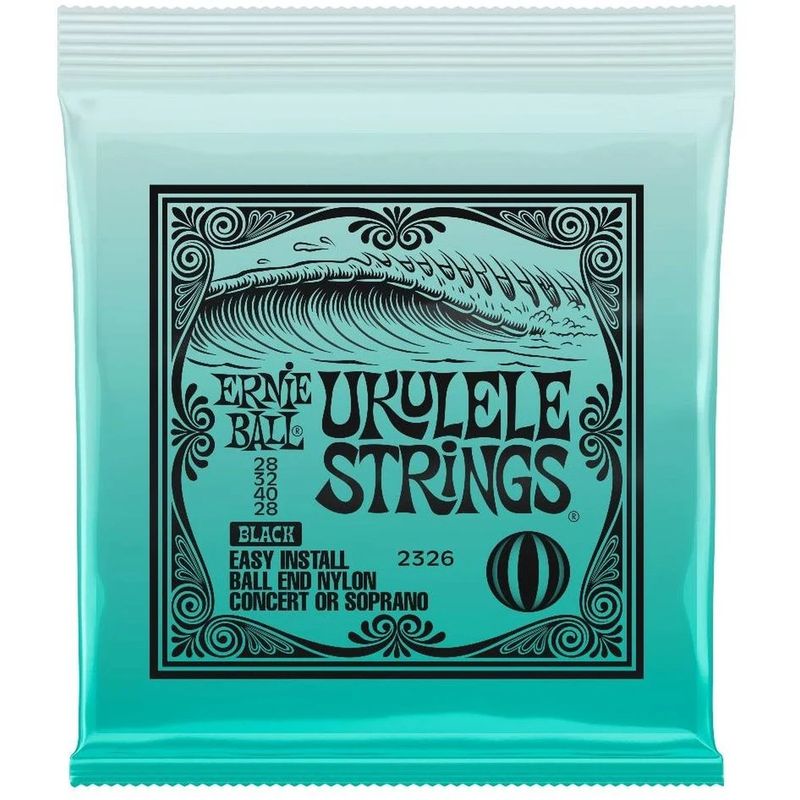Ernie Ball 2326 Ukulelestrenger, sopran/concert, svart