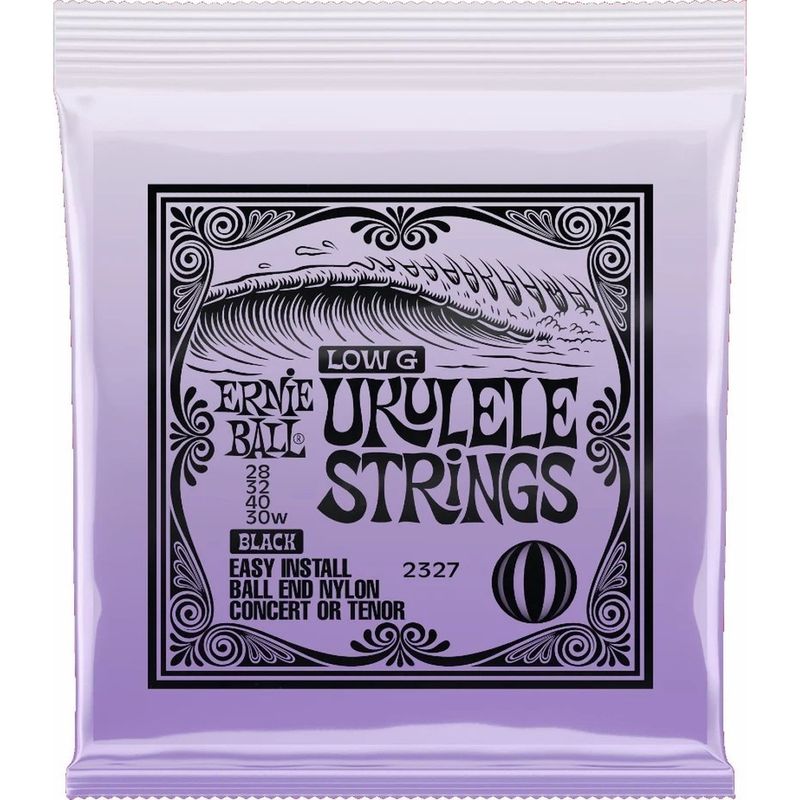 Ernie Ball 2327 Ukulelestrenger, Low G, svart