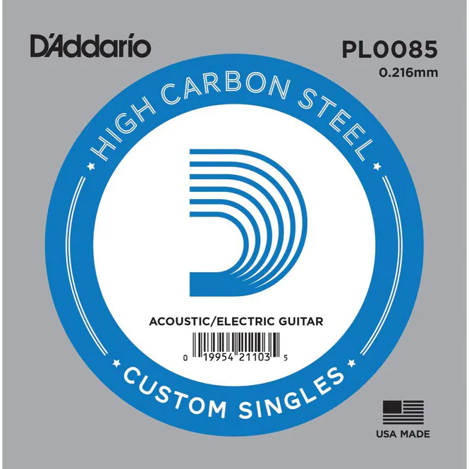 Hovedbilde D'addario PL0085 Enkeltstreng elgitar/akustisk gitar Plain Steel 0085