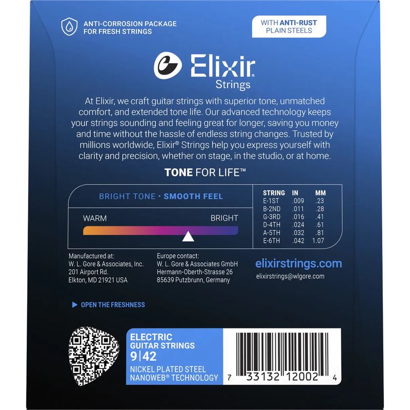 Elixir Nanoweb Elgitarstrenger 12002, Super Light, 009-042