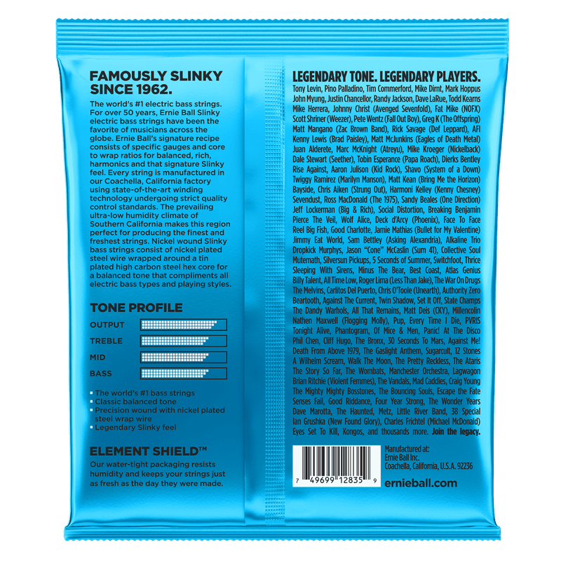 Ernie Ball 2835 Extra Slinky strenger elbass 4-strengs, 040-095