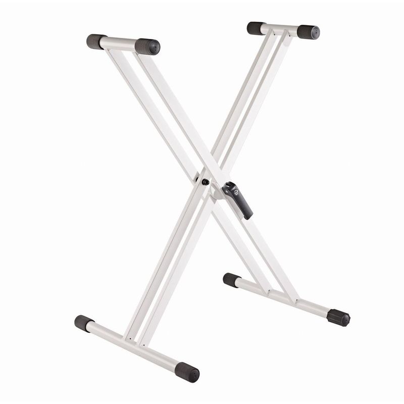 K&M 18993-015-76 Keyboardstativ med doble benstag, hvit
