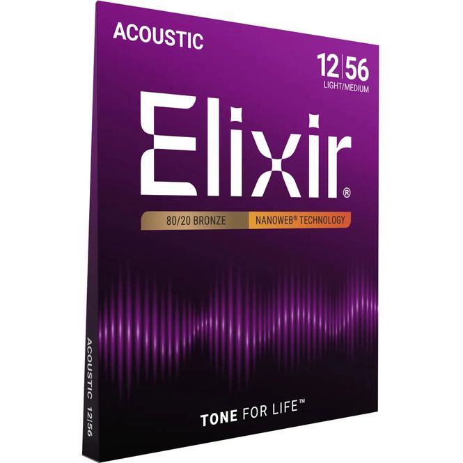 Hovedbilde Elixir 11077 Nanoweb ak. gitarstr. 80/20 Bronze 012-056