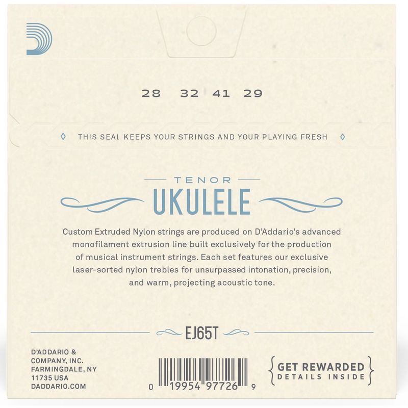 D'Addario EJ65T Ukulele-strenger Tenor-ukulele, Pro-Arté