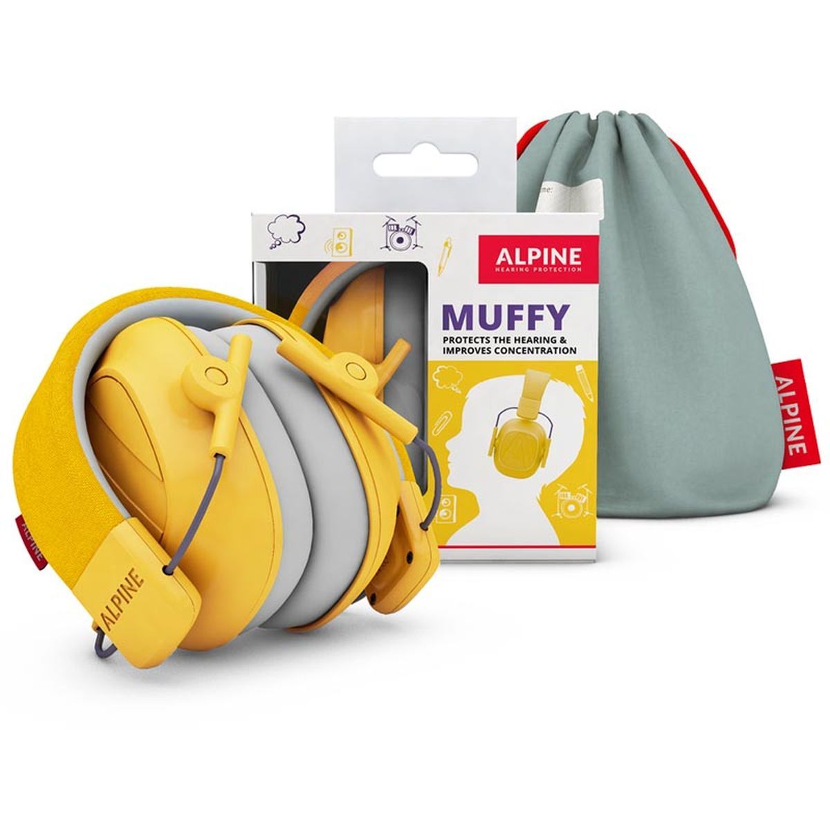 Alpine Muffy Kids Yellow - Øreklokker for barn