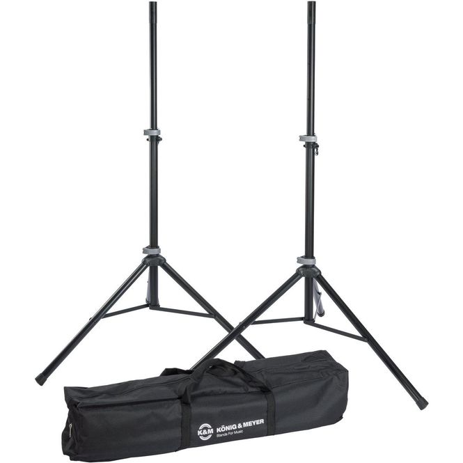 Hovedbilde K&M 21459 Høyttalerstativ-sett, 2 stk. med bag, Svart