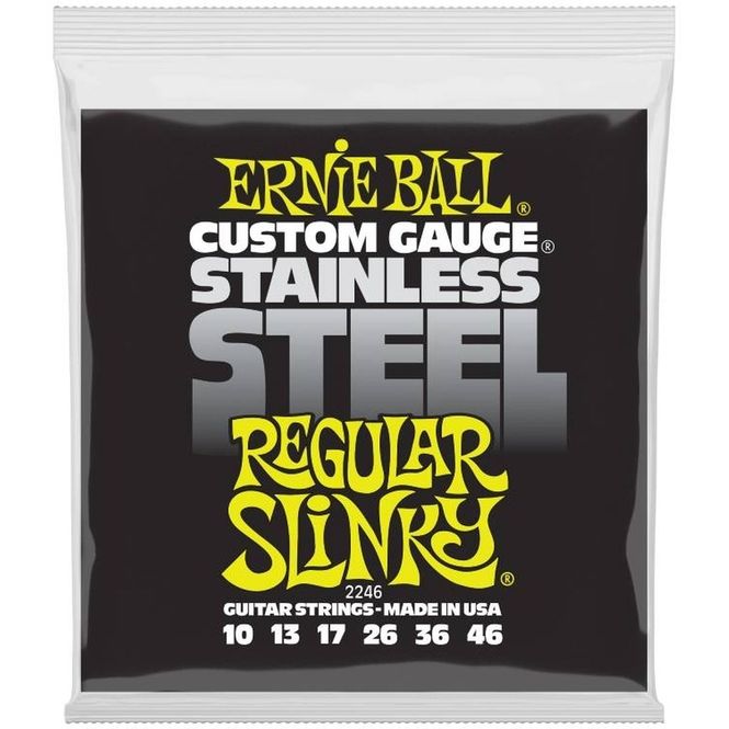 Hovedbilde Ernie Ball 2246 Stainless Steel Regular Slinky 10-46 elgitarstr.