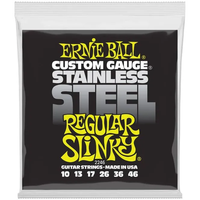 Hovedbilde Ernie Ball 2246 Stainless Steel Regular Slinky 10-46 elgitarstr.