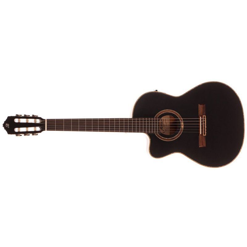 Morgan LH C 571 SCE SM BK Venstrehendt klassisk gitar med pickup, svart
