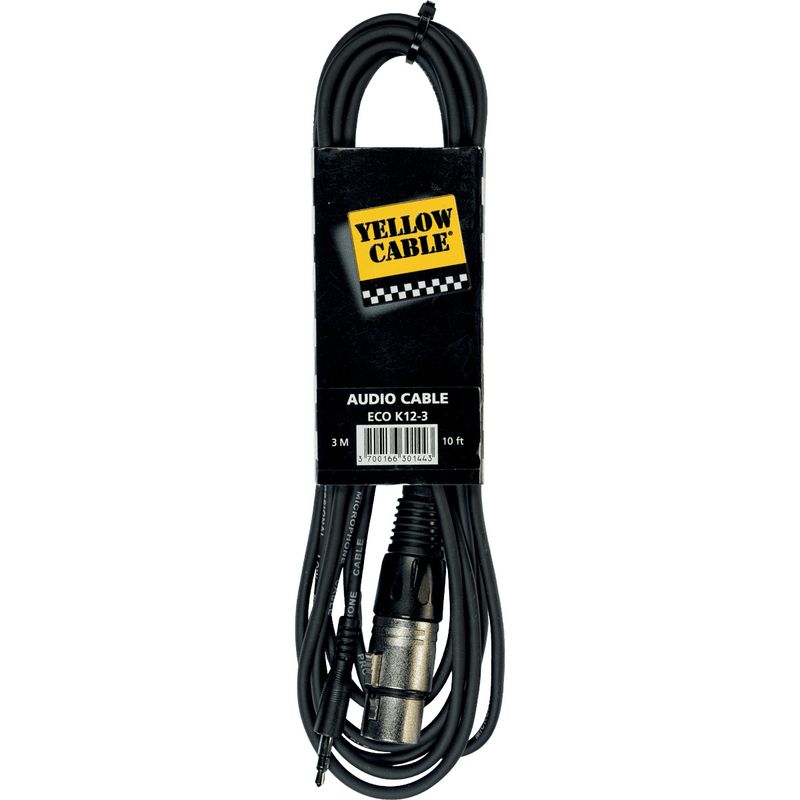 Yellow Cable K12-3 - XLR hunn til minijack hann stereo, 3m