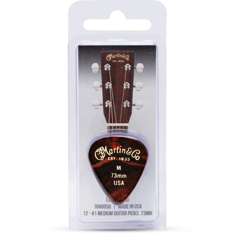 Martin Guitar Pick Tortoise Medium 0.73, 12-pk