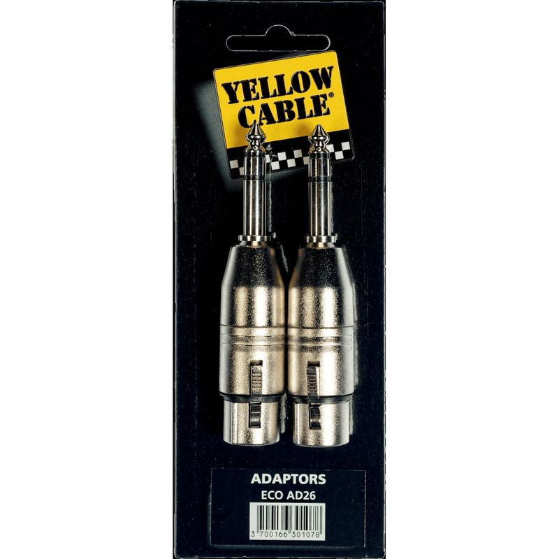 Yellow Cable AD26 - Jack hann stereo til XLR hunn adapter, 2 stk